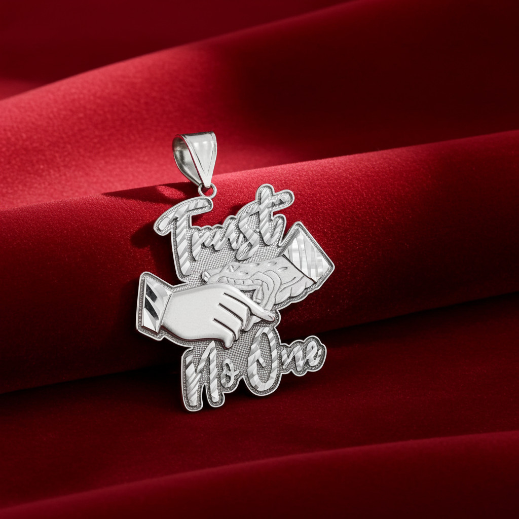 Gold TRUST NO ONE Hip-Hop Pendant