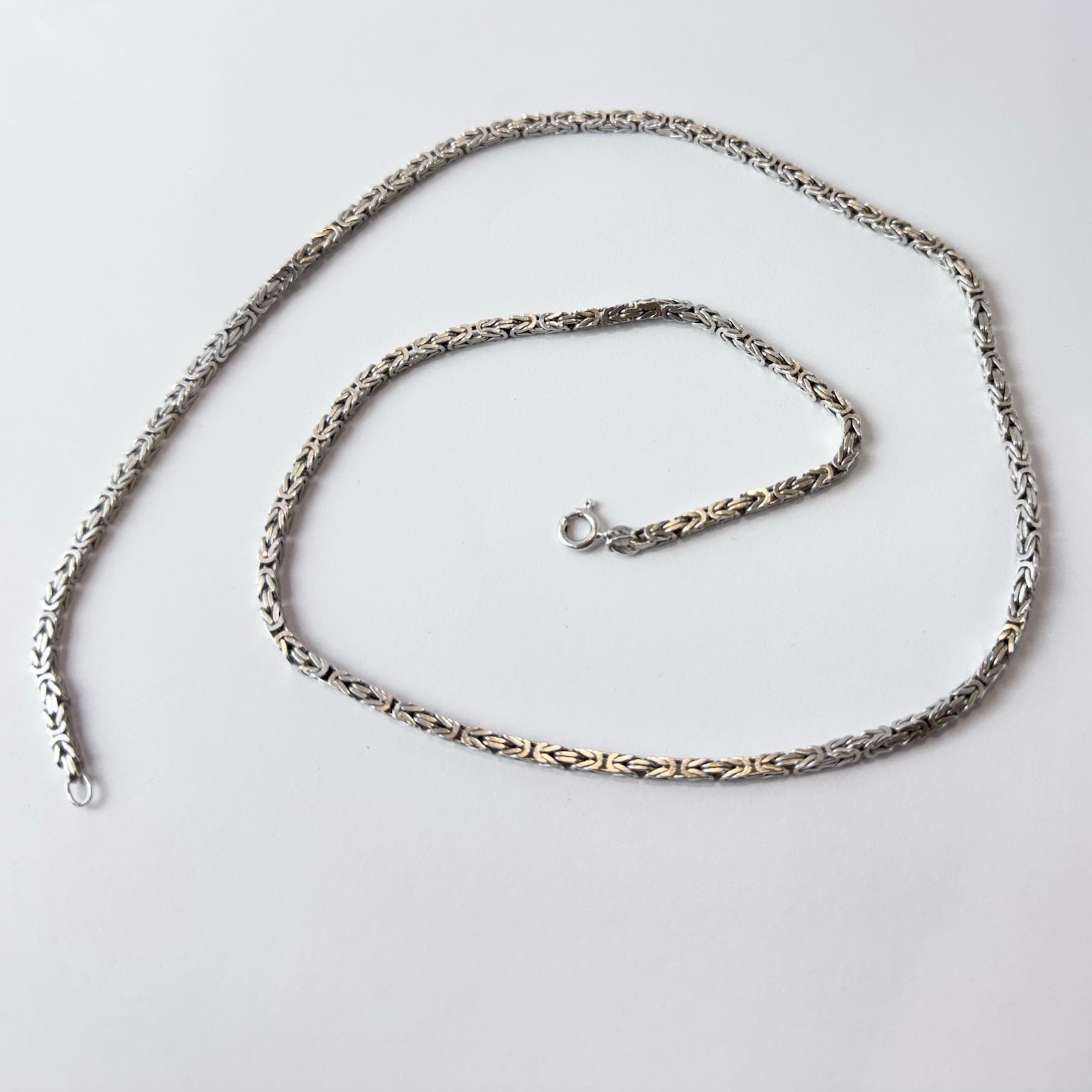Byzantine 21 “ Chain-Necklace Sterling Silver 925 Made In Italy 18.8 Grams 2.5mm