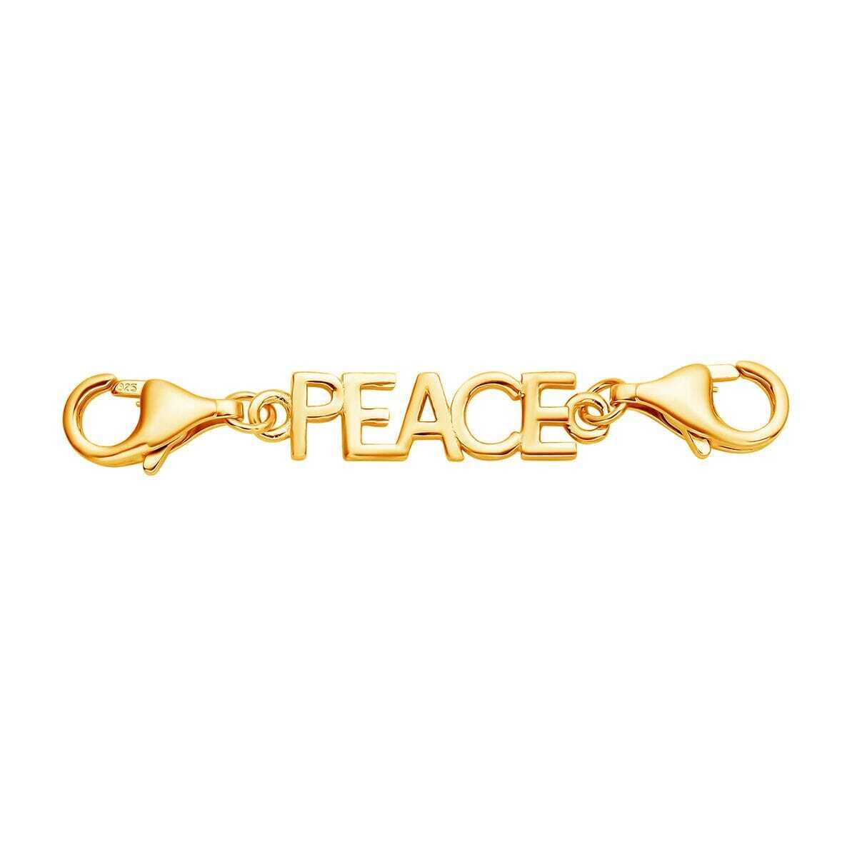 Lobster Lock Extender PEACE 14K Yellow Gold Plated 9mm Lobster Lock 2pc