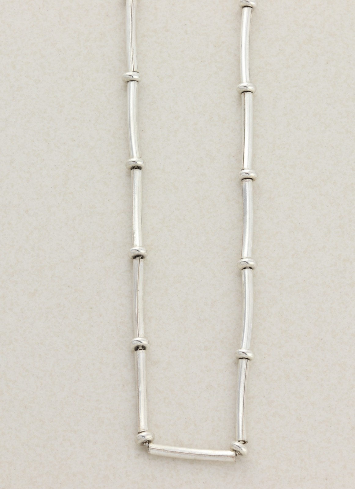 Sterling Silver Beaded Station Necklace 17 1/2″ inch 3mm thick