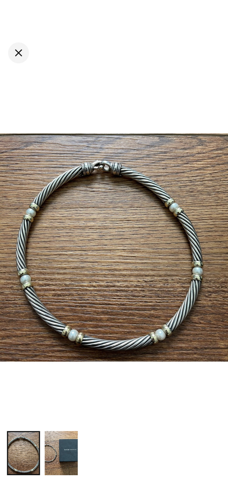 David Yurman Albion Necklace with Pendant 925 Sterling Silver Onyx with Diamond