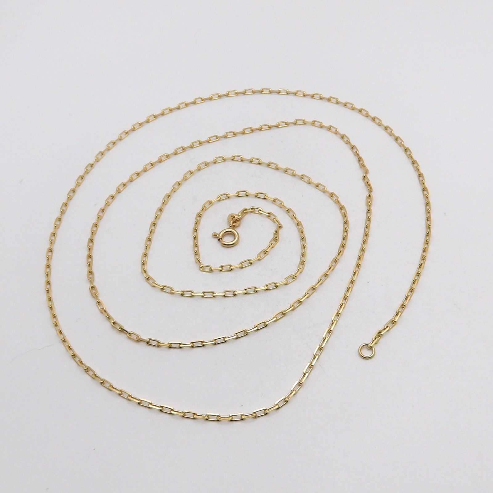 Solid 18k Gold Paper Clip Oval Cable Link Chain Necklace 36in 2mm Italy