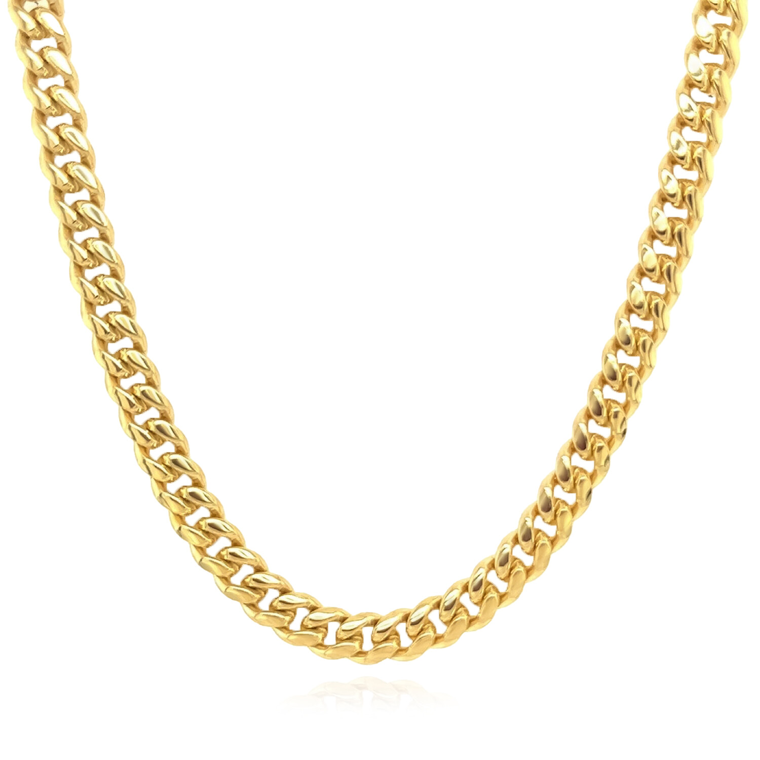 Solid Real 18K Gold 4.3mm Miami Cuban Chain Necklace 20″, 22″, 24″, 26″, 28″