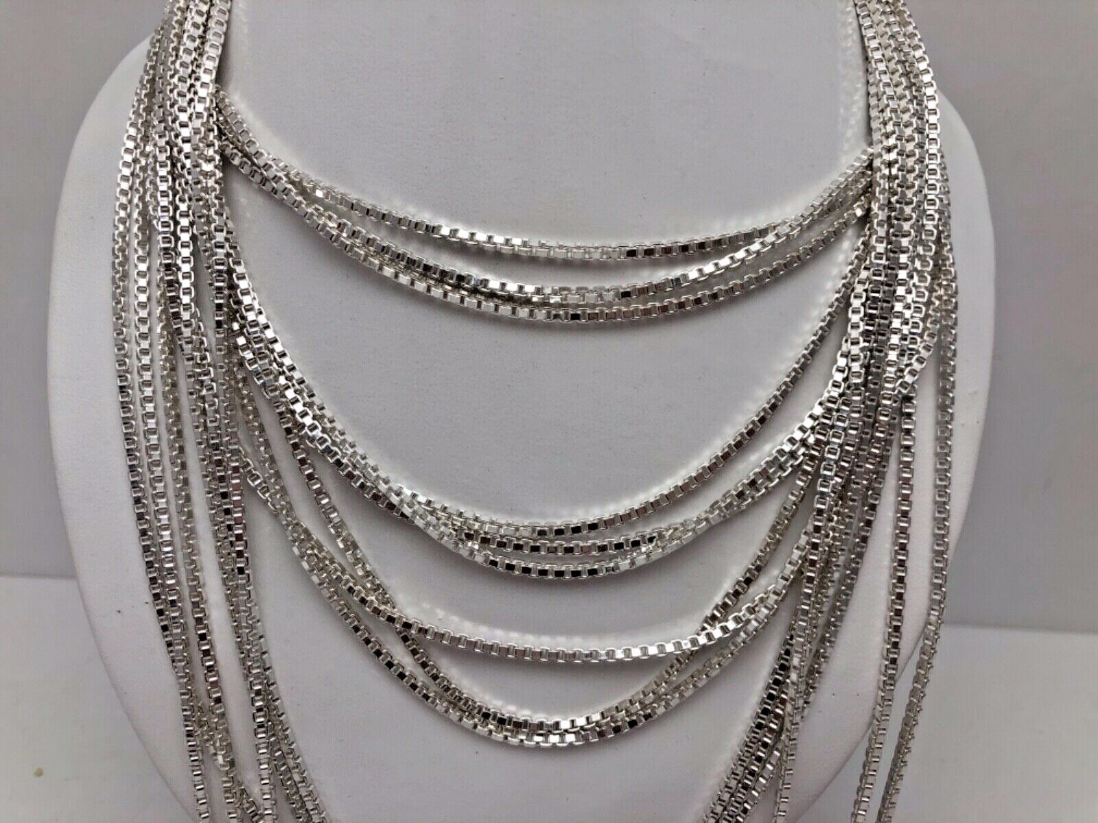 Sterling Silver .925 ~ 2.5mm 4.5mm Box Chains Necklace 16″ – 30″