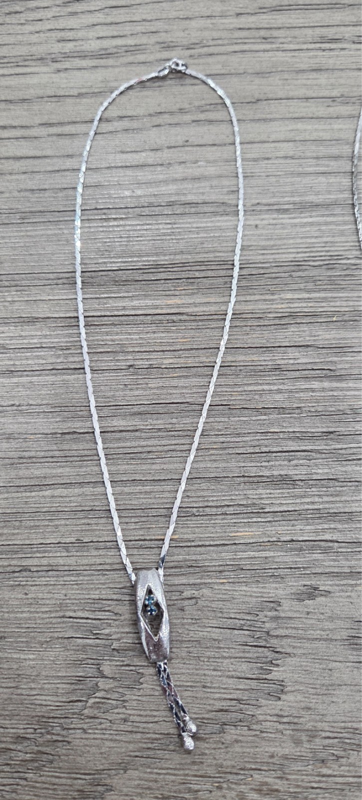 2 Italian Sterling Silver Pendant Necklaces w/ Stones Marked 925 Italy 14 grams
