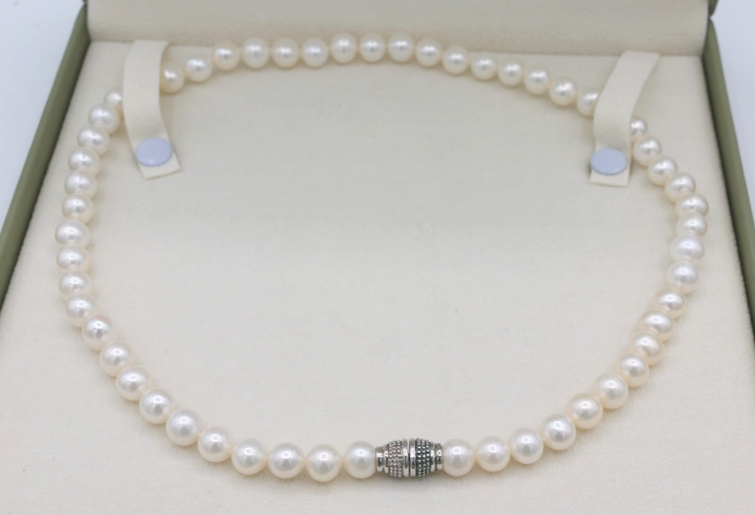 Judith Ripka Sterling Silver 925 8.3-8.7mm Pearl Strand Necklace 19″