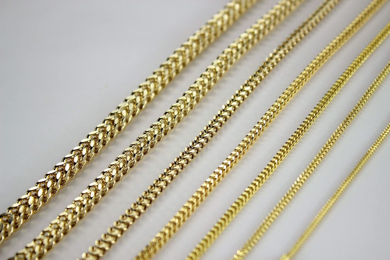 10K Yellow Gold Hollow Franco Necklace Chain Box Link Men Women 1.5mm~4mm 16~36″