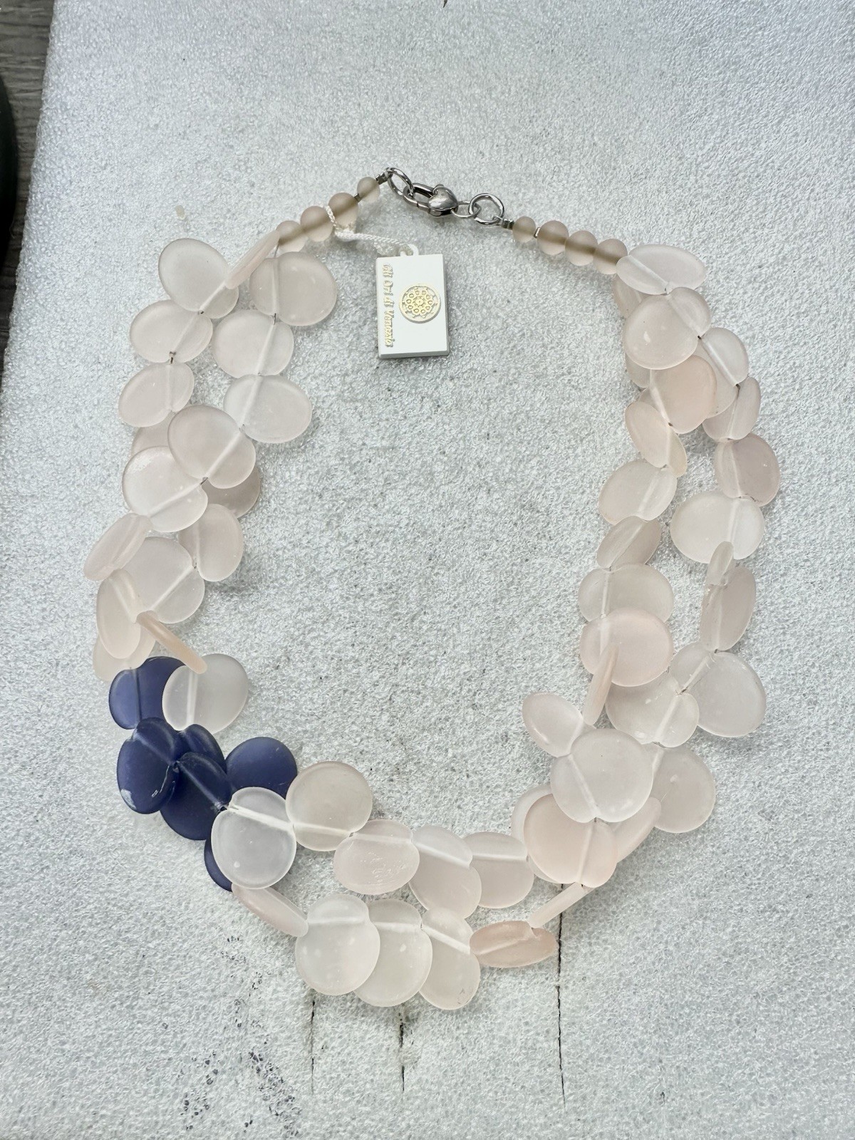 2015 Season NWT GLI ORI DI VENEZIA .925 Italy Murano Petal 20” Necklace