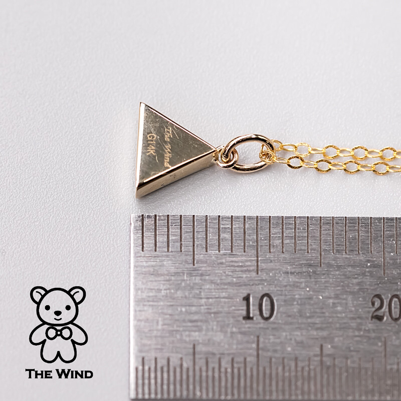 Minimalist Triangle Australian Doublet Opal Pendant Necklace 14K Yellow Gold