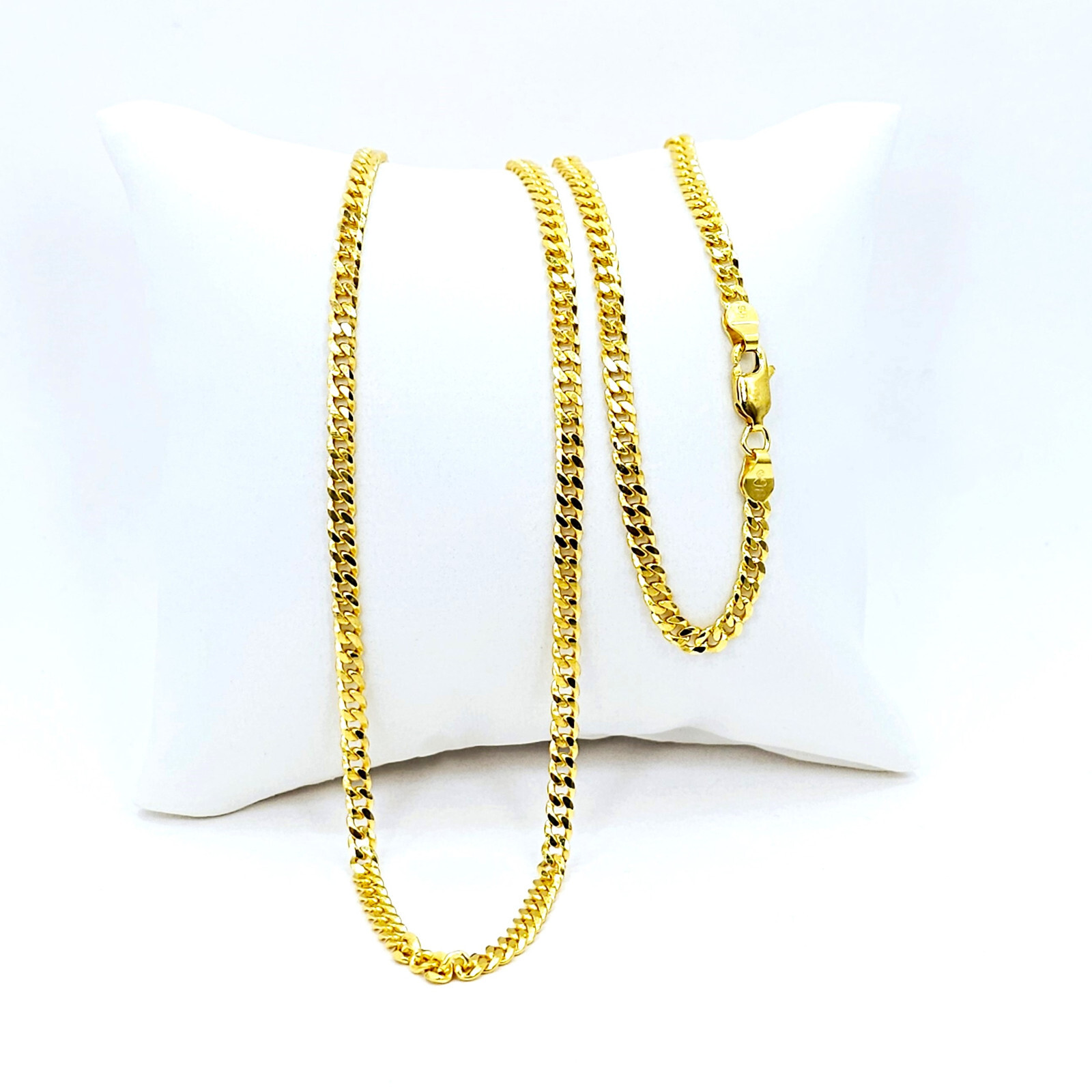 22K Solid Yellow Gold Cuban Link Chain Necklace 21.75 in 3.2mm Hallmarked 916