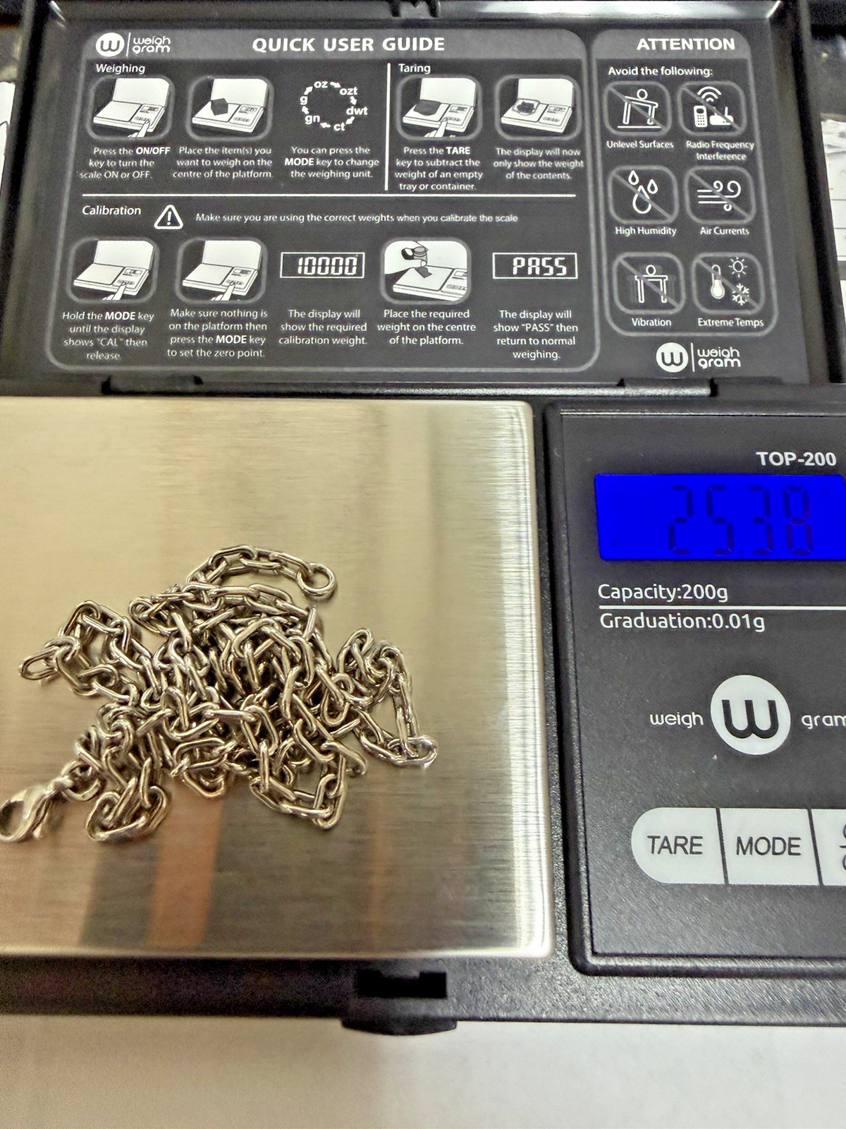 Handmade Italian Platinum PT950 Custom Oblong Rolo Chain 20″ 2.85MM 25.38Grams