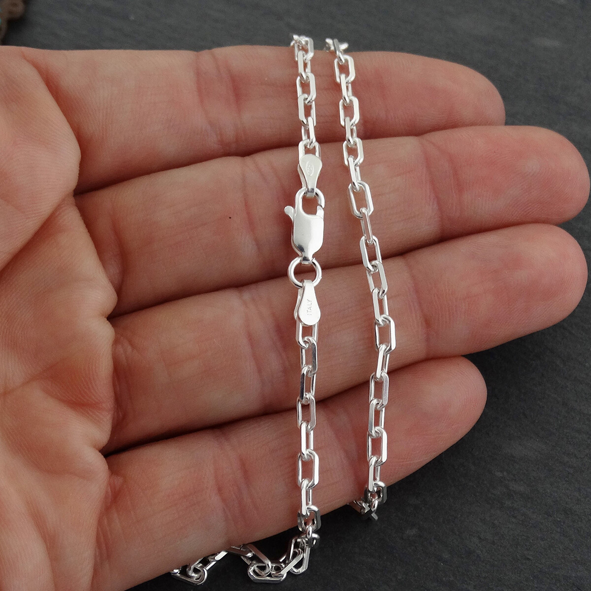 3.1mm Anchor Chain Necklace – 925 Sterling Silver – 16″-30″ Italian 080 Gauge