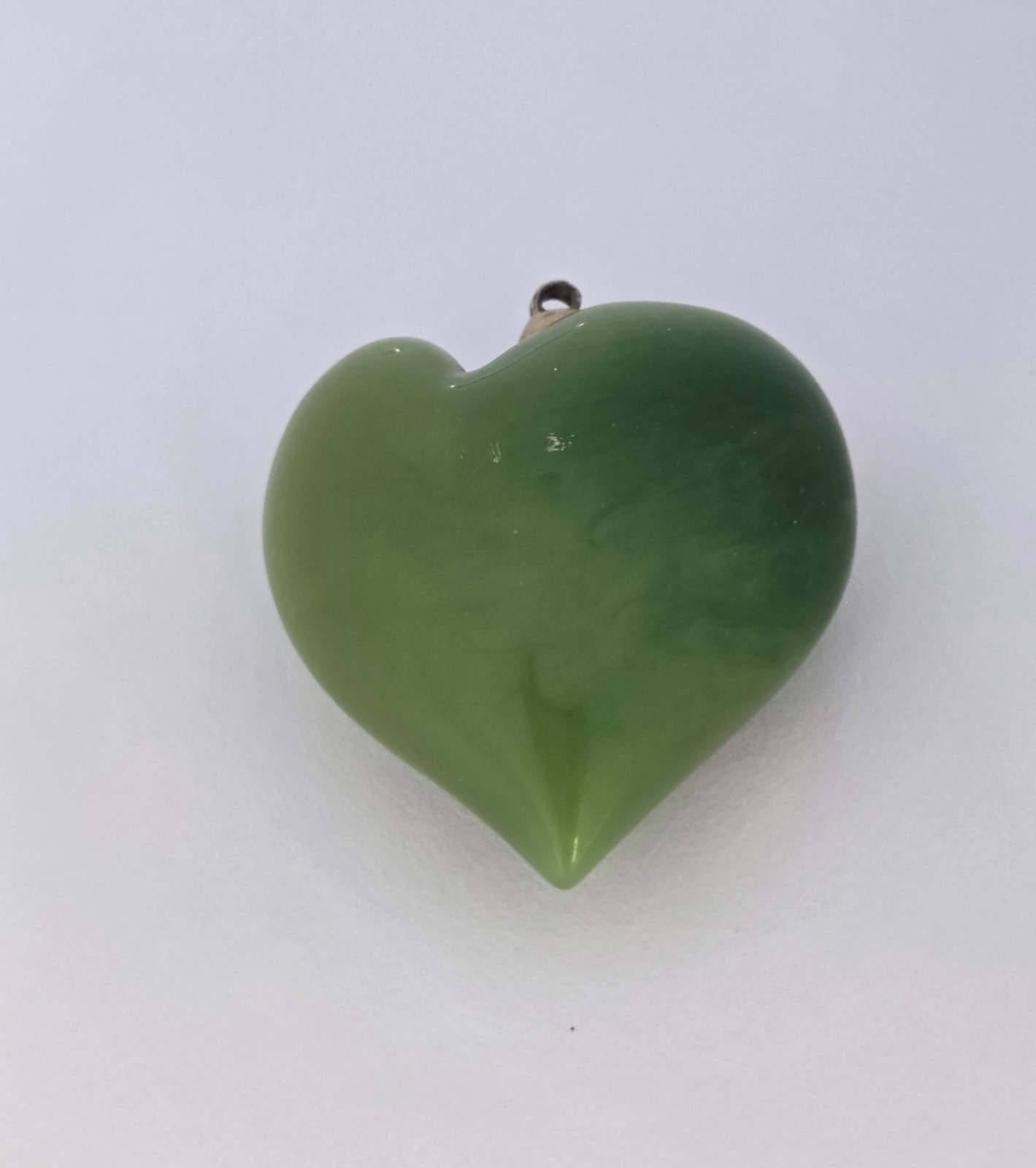 Genuine Natural Light & Dark Green Jade Heart Shaped Necklace Pendant Jadeite