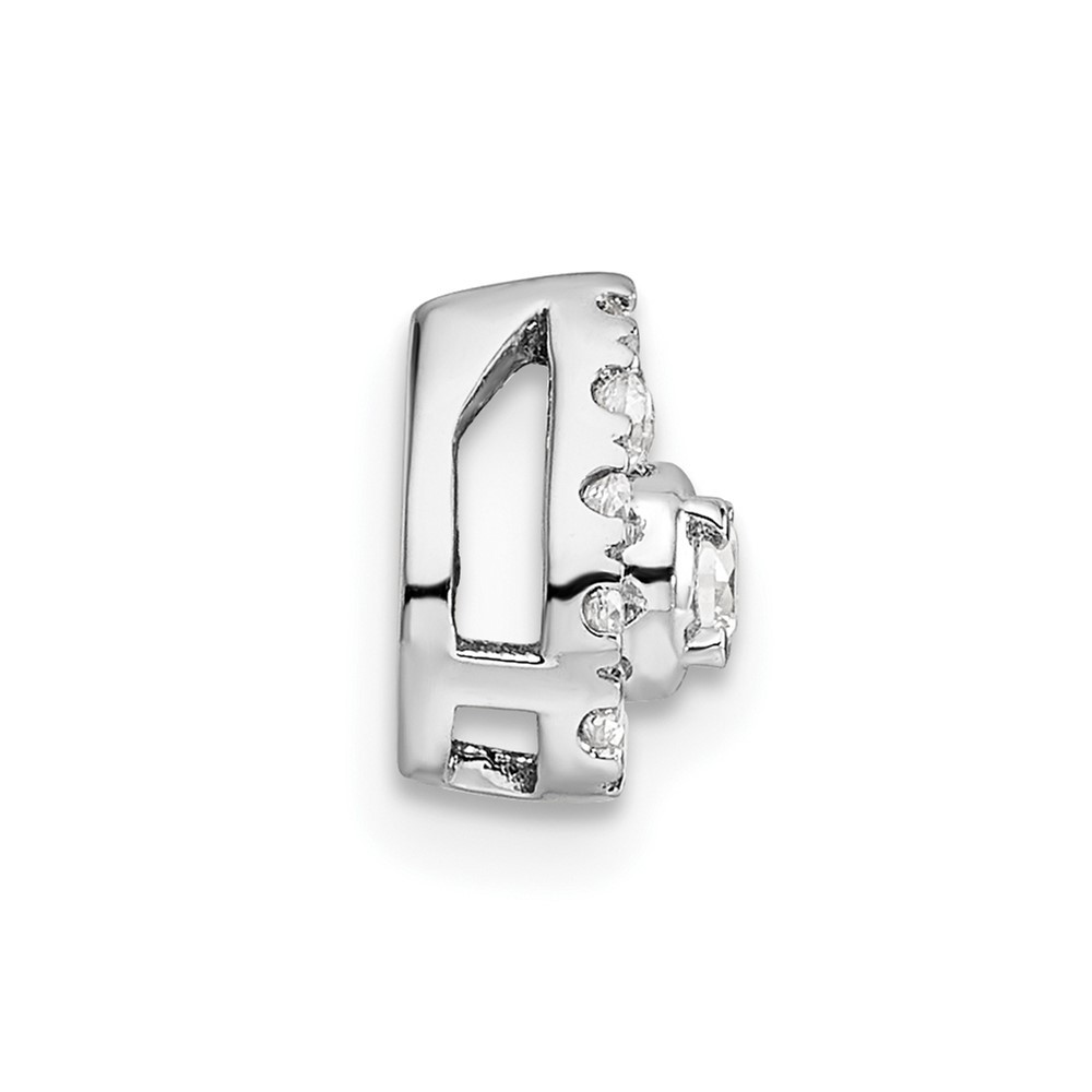 14k White Gold 1/3 Ct Round Lab Grown Diamond VS/SI+ G+ Pear Chain Slide Pendant