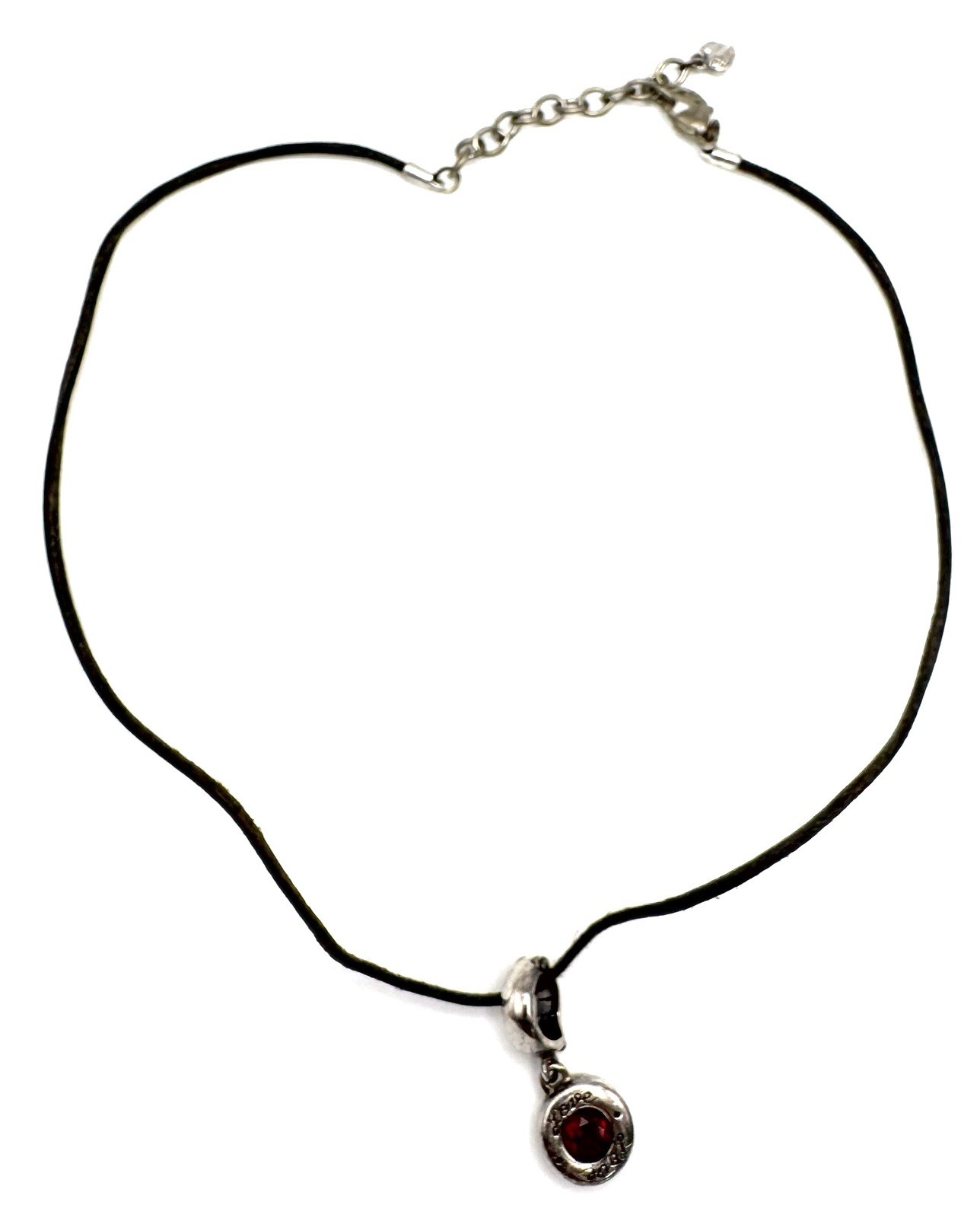 Carolee 925 Sterling Silver Red Garnet Pendant Necklace