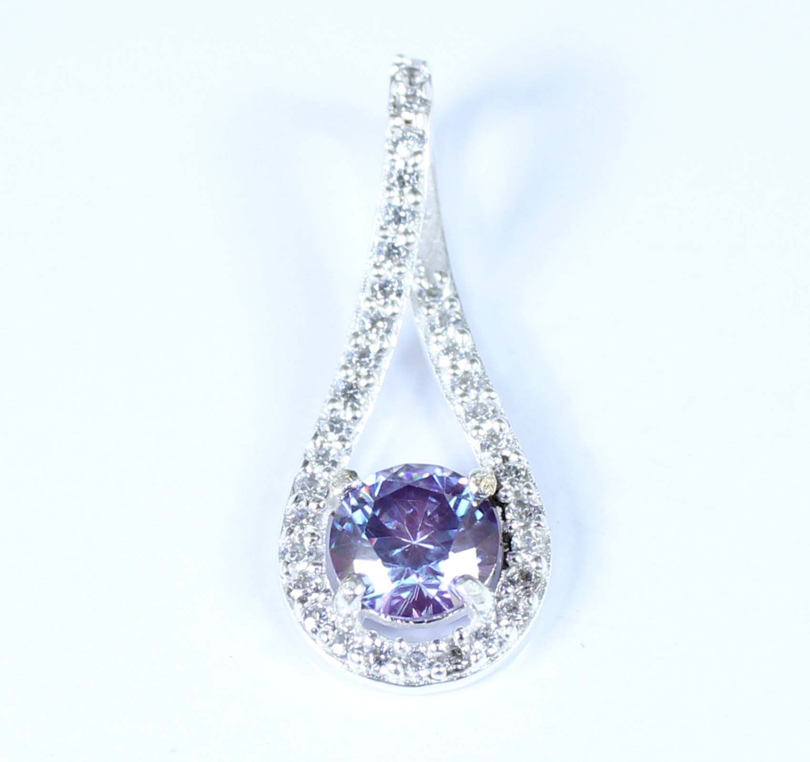 1.14 Ct Purple Diamond Solitaire 6 x 6 mm Round Brilliant Cut Certified Pendant