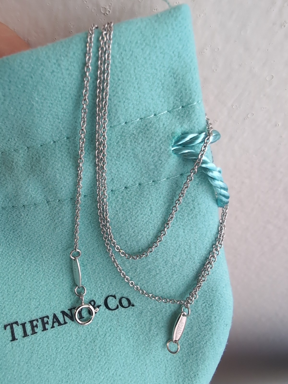 Tiffany & Co. Platinum PT950 Peretti 16” long Chain Necklace