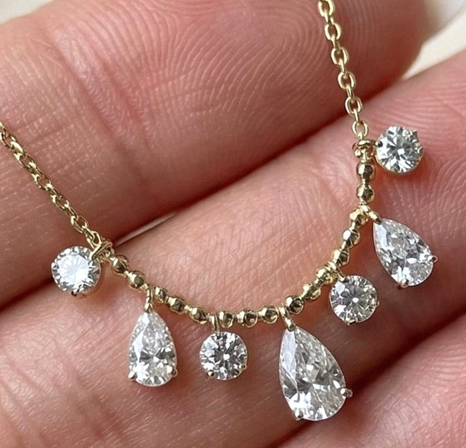 925 Silver, Amazing White Diamond Chain Necklace, 11 Ct Certified Treated
