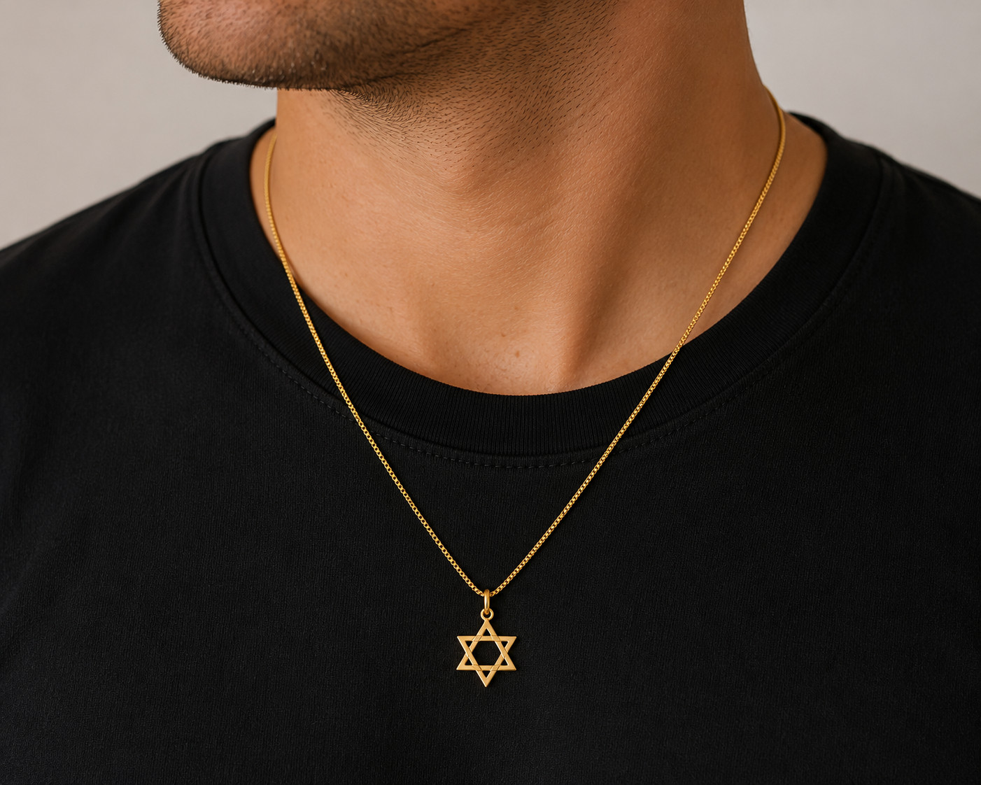 18ct Gold Plated 925 Sterling Silver Star of David Pendant 16/18 Chain