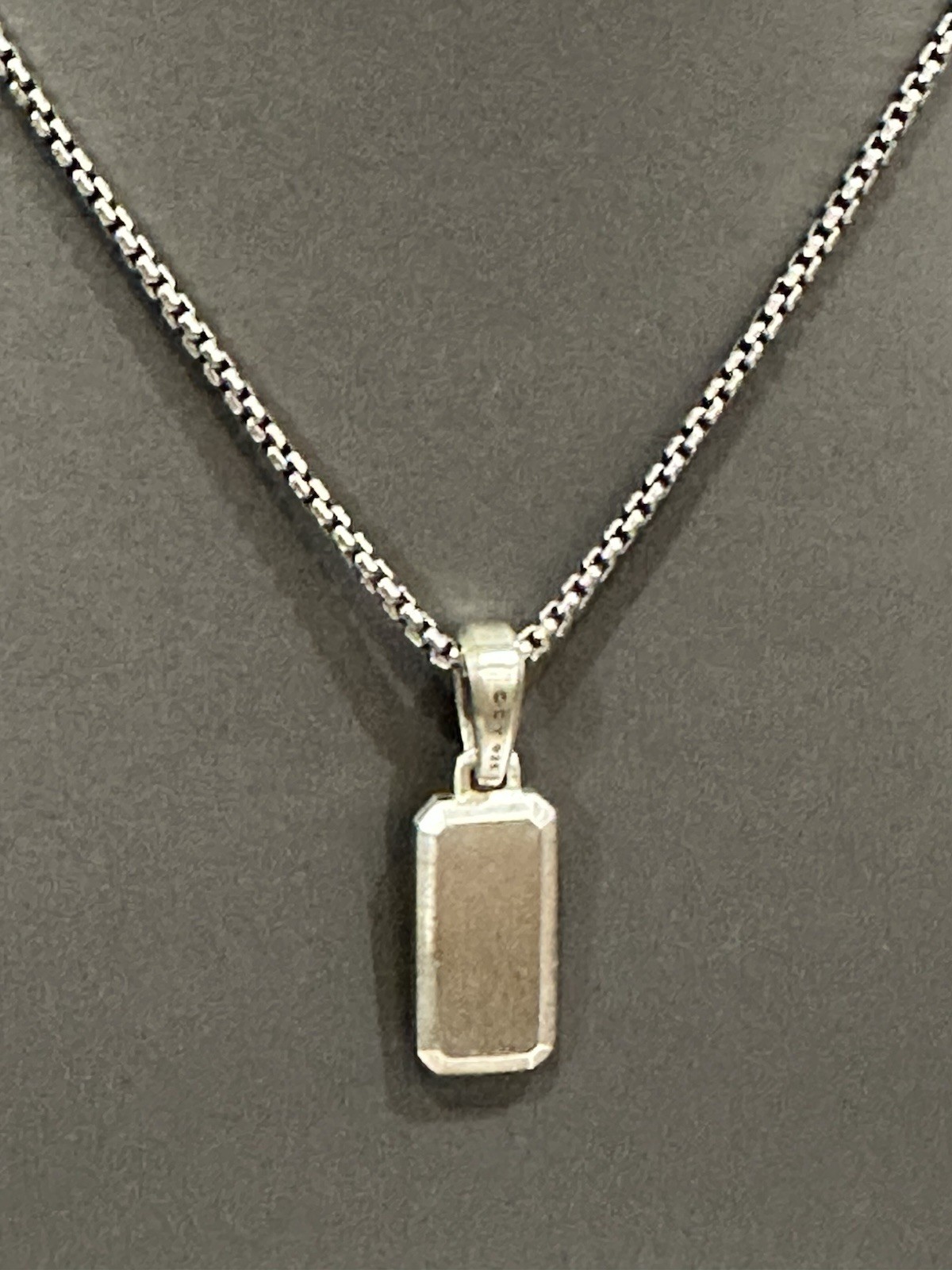 DAVID YURMAN MINI STREAMLINE AMULET 925/585 WITH BLACK PAVE DIAMONDS NECKLACE
