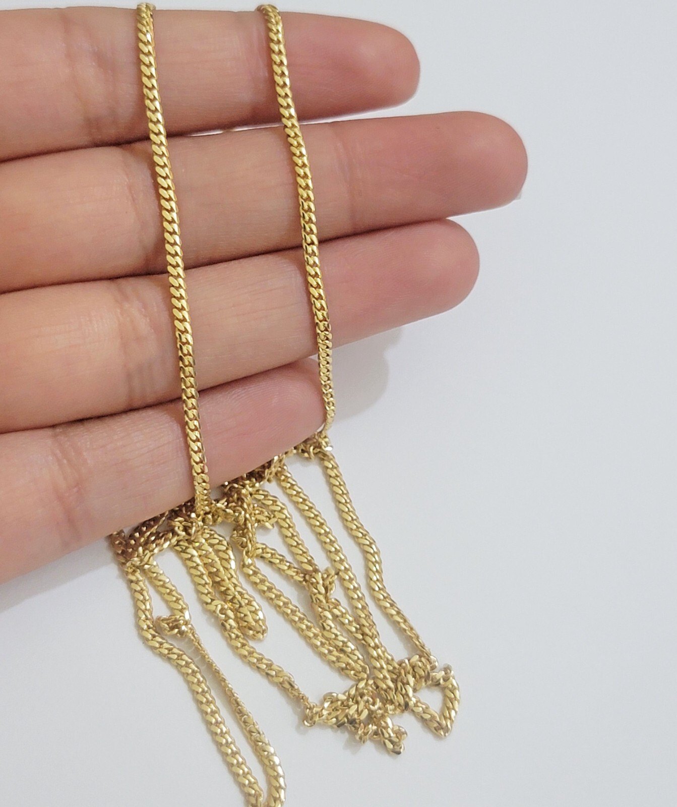 Solid 18k Yellow Gold Necklace Chain Miami Cuban Link 2mm 18″-24 Inch Real 18kt