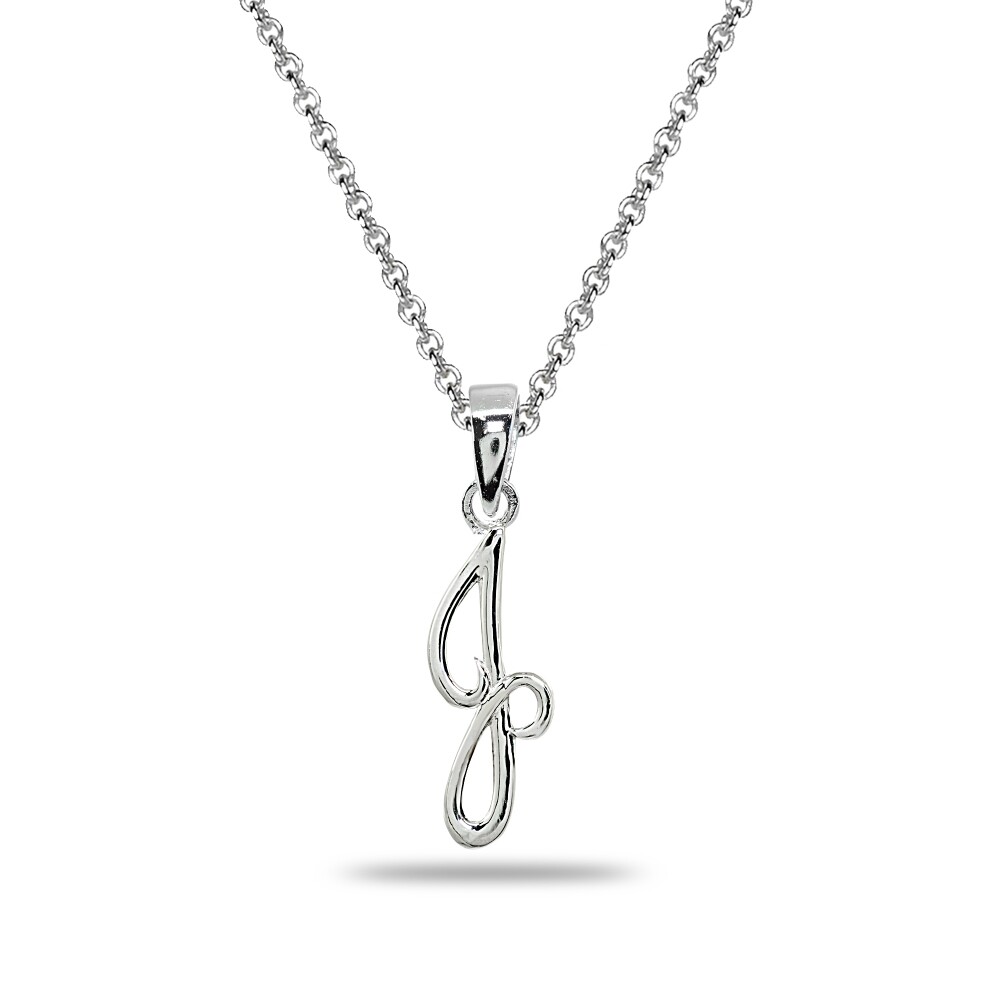 J Letter Initial Alphabet Name Personalized 925 Silver Pendant Necklace