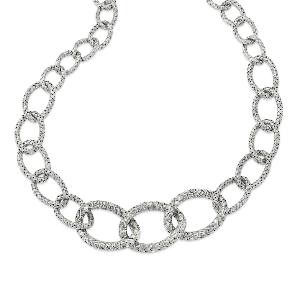 Sterling Silver Woven Necklace 22″ 39.35g Gift for Mother