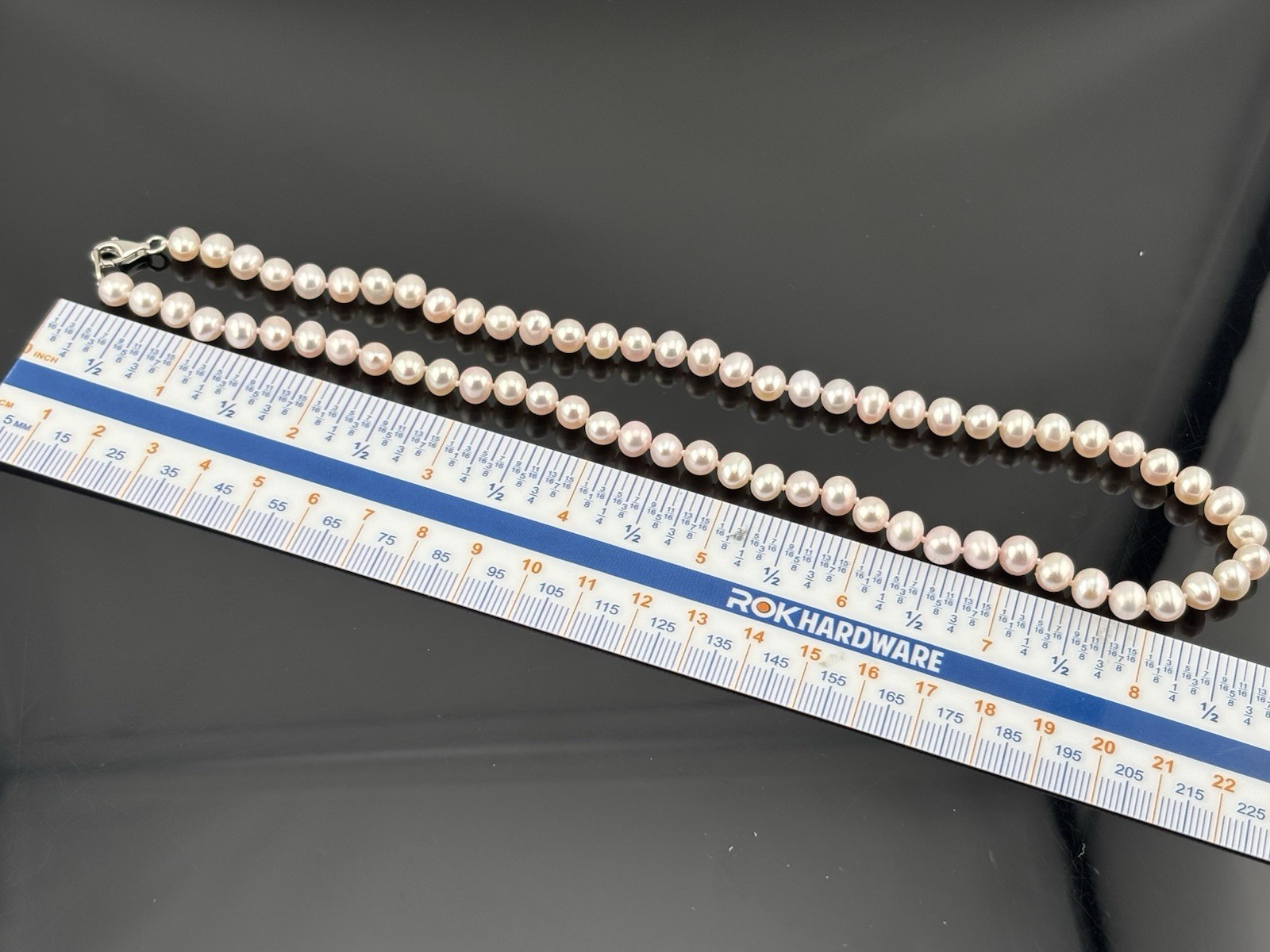 Danbury Mint Sterling Silver Pink Pearl Necklace Bracelet & Stud Dangle Earrings