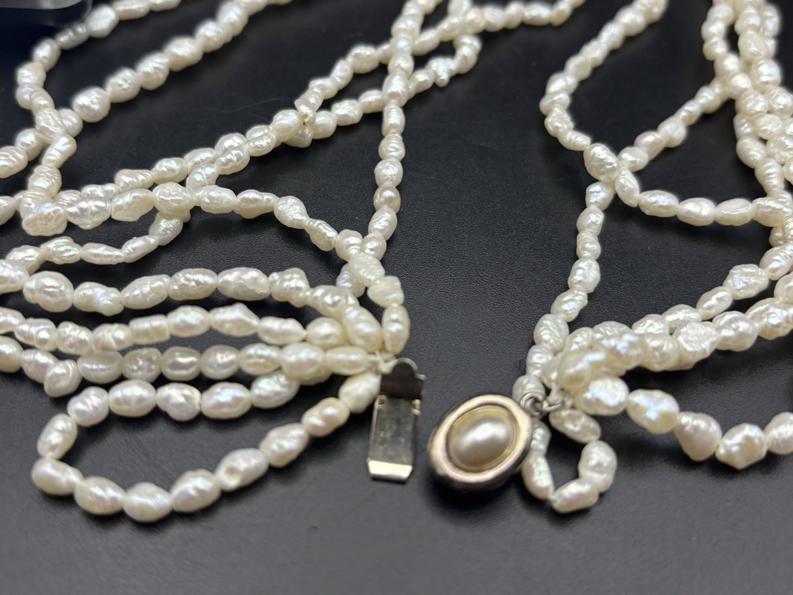 Elegant Vintage Cultured Freshwater Pearl 5 Strand Necklace
