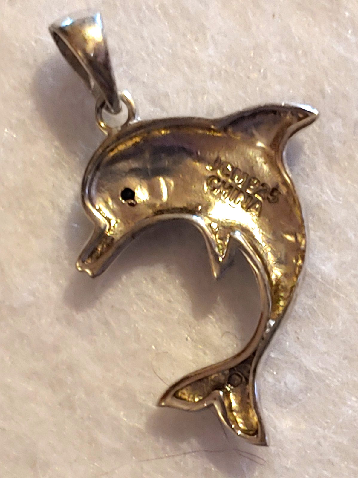 VTG-Signed JCM-5/8 in x 7/8 in Necklace Pendant-925 STERLING SILVER-Pendant Only