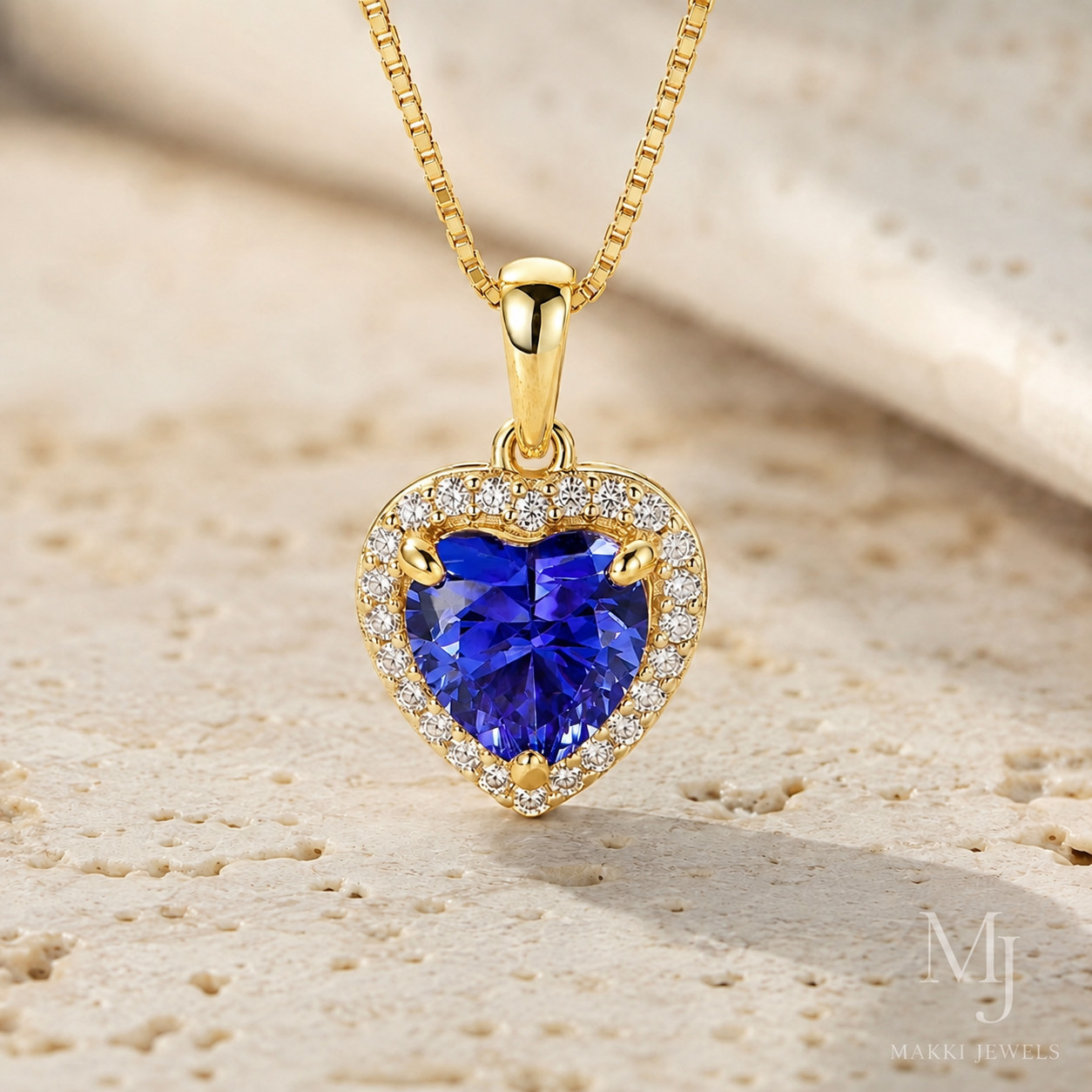 Heart Shape Tanzanite Solitaire Necklace for Women – Anniversary Jewelry Gift