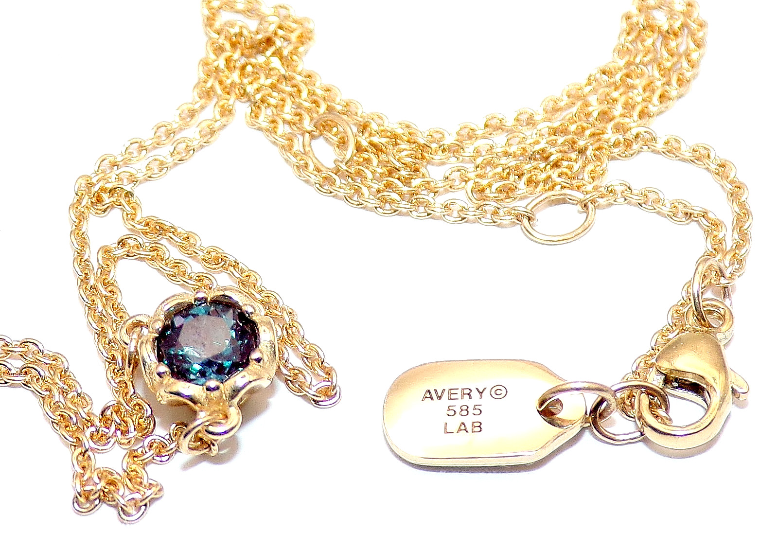 James Avery 14K YELLOW GOLD Cherished BIRTHSTONE June Alexandrite NECKLACE 15-17