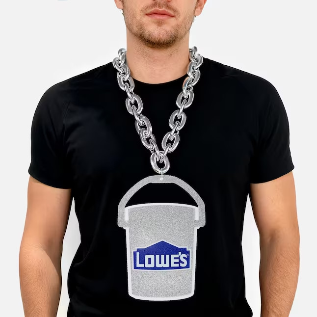 Lowe’s Silver Glitter 36in Chain Iconic Ice Bucket Necklace