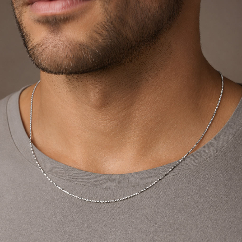 925 Sterling Silver Heavy Box Chain Necklace – 1.5mm