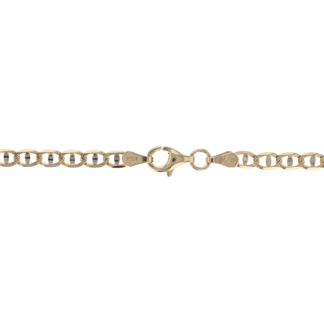 3.5mm Anchor Link Chain 20.5″ Necklace 14k Multi-Tone Gold 7.44 Grams