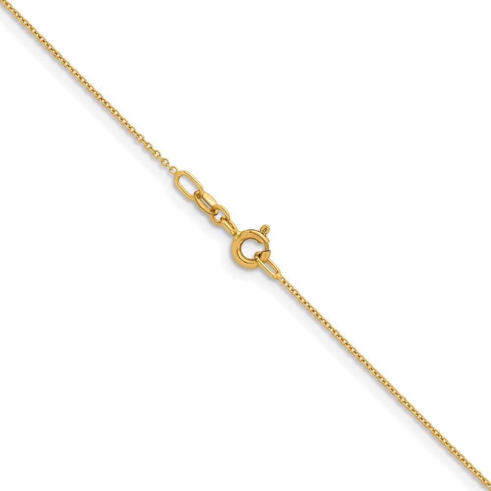 14k Yellow Gold Polished 1.1mm Solid Cable Chain Necklace 18″ for Women 1.29 g
