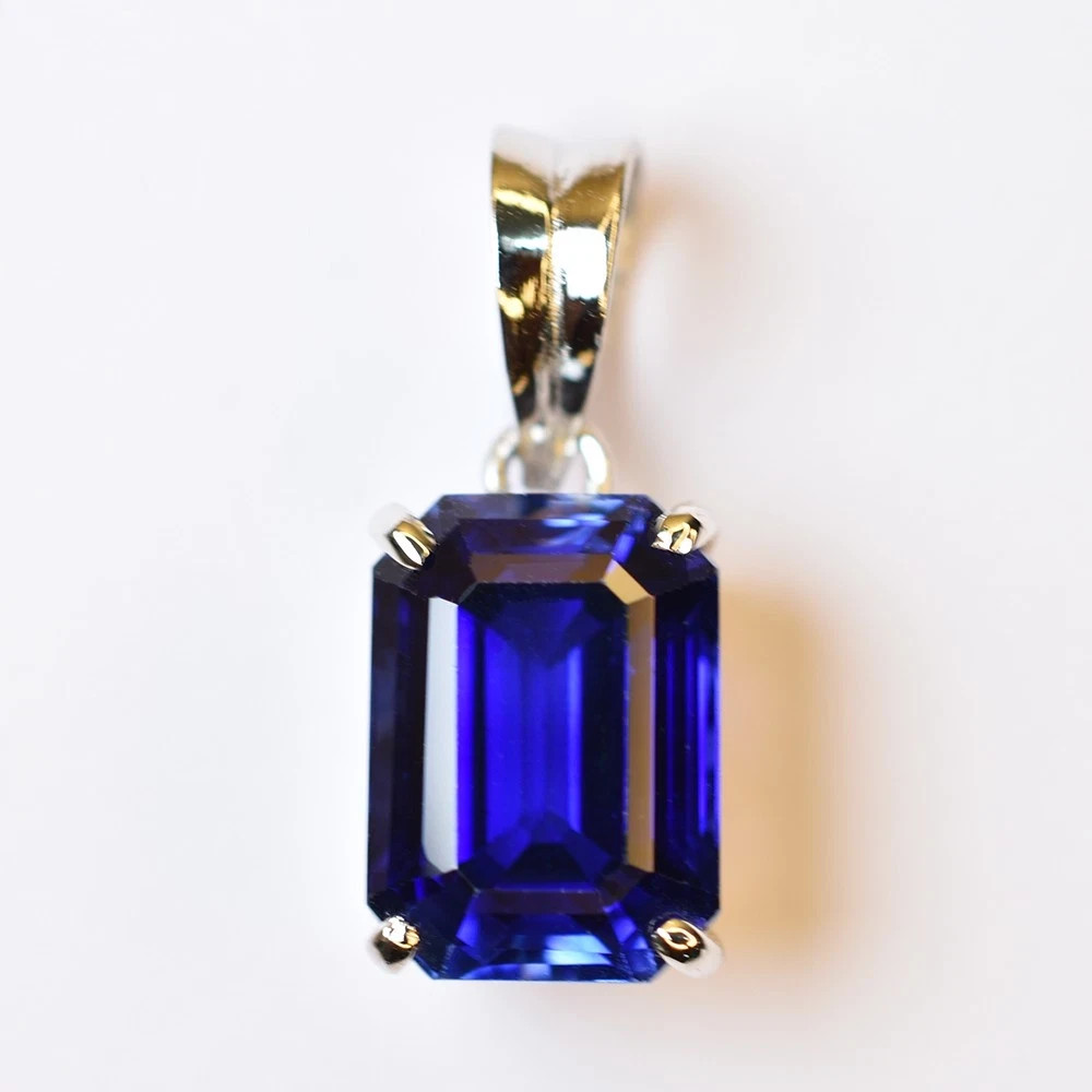 Blue Tanzanite 21+ Ct Certified Natural 925 Sterling Silver Pendant Gemstone