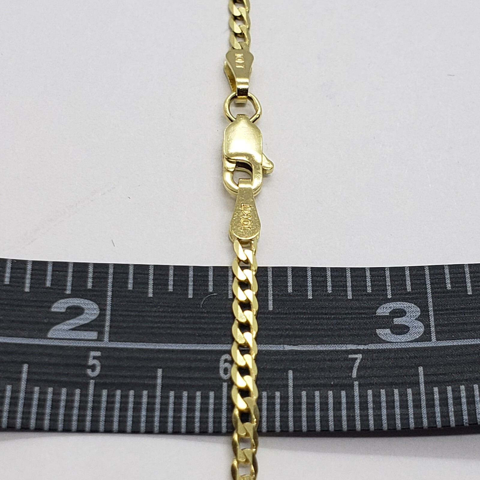 10K Yellow Gold Solid Cuban Link Chain Curb Necklace Bracelet 1.8mm-4mm, 7″~30″