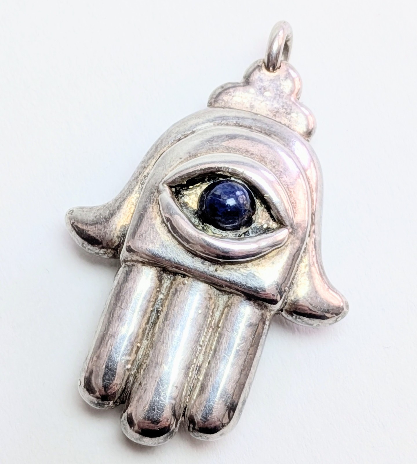 Hamsa Pendant 925 Silver Hand Miriam Fatima Protect Faith Kabbala Evil Eye