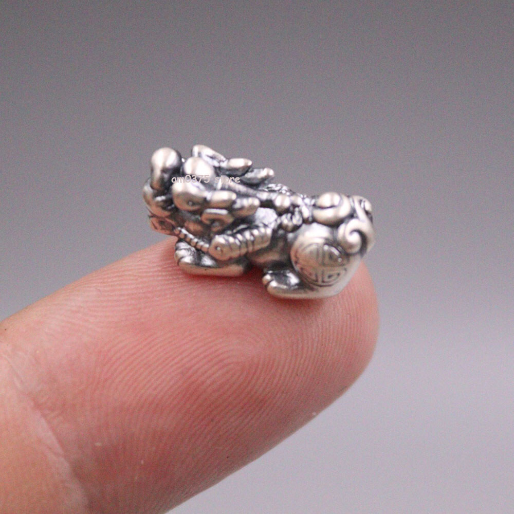 Pure 999 Fine Silver Pendant Women Man Dragon Bow-knot Pixiu Accessory 17*9mm/1g