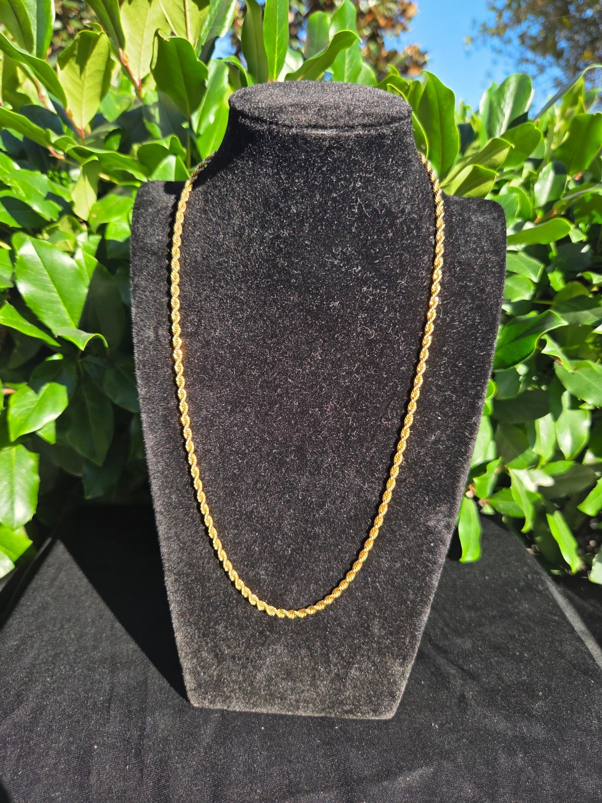 Rope Chain Gold 3mm Width 20 Inch 18K Stunning Gold-Plated Stainless Steel