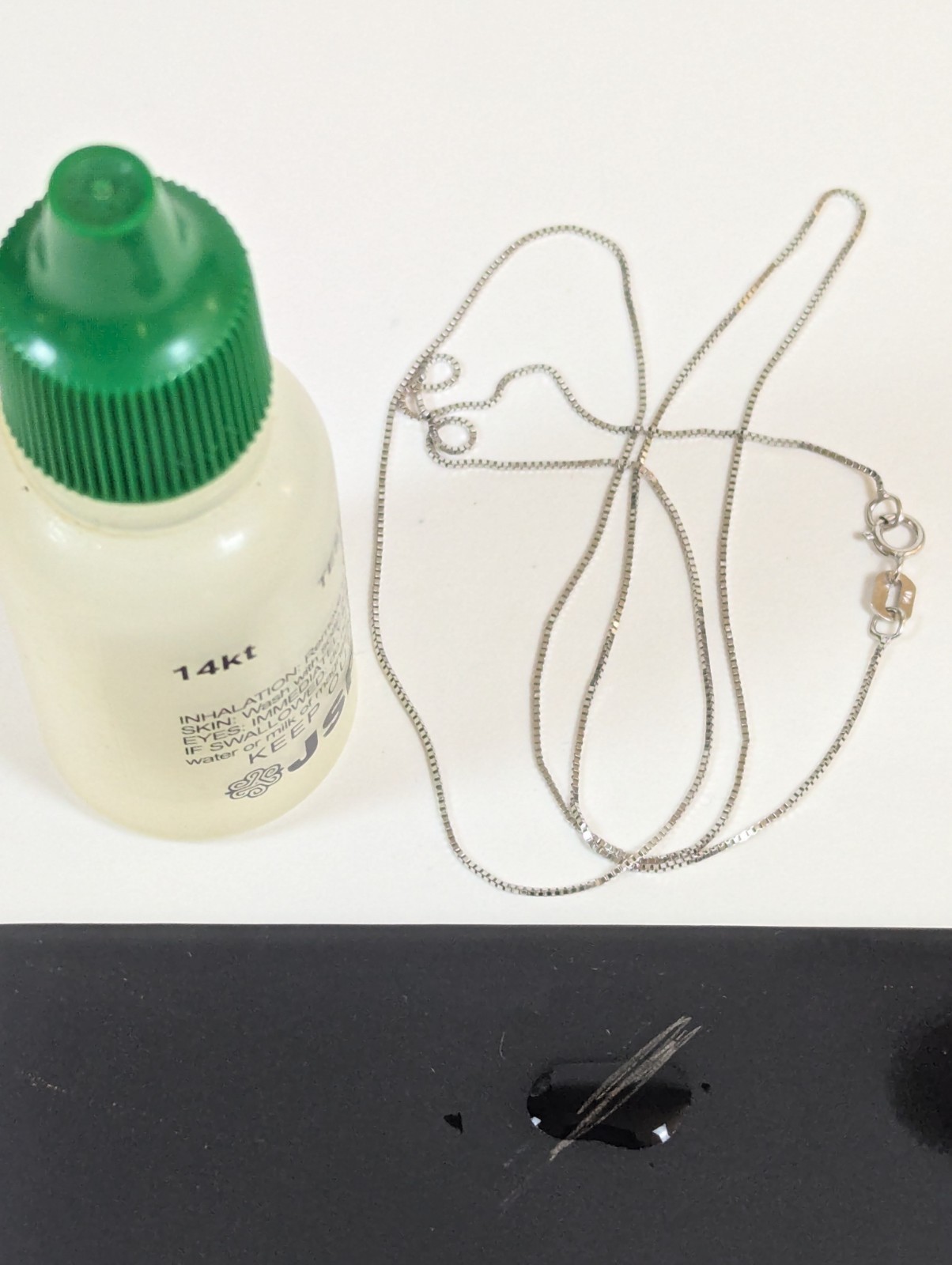 Vintage 14K Solid White Gold Box Chain Necklace 18″ Sparkling Jewelry Gift