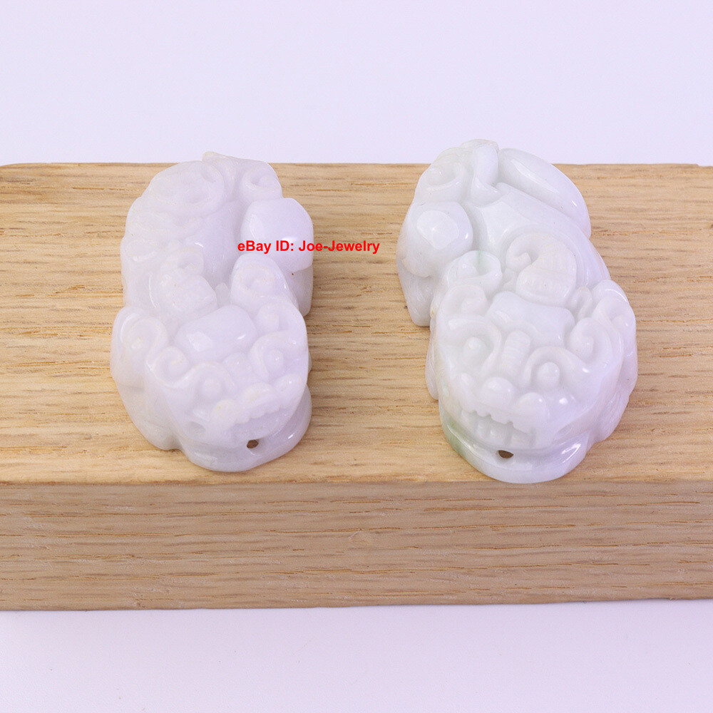 Natural Grade A Jadeite Pendant A Couple Of Rich Pixiu (Male and Female) #04