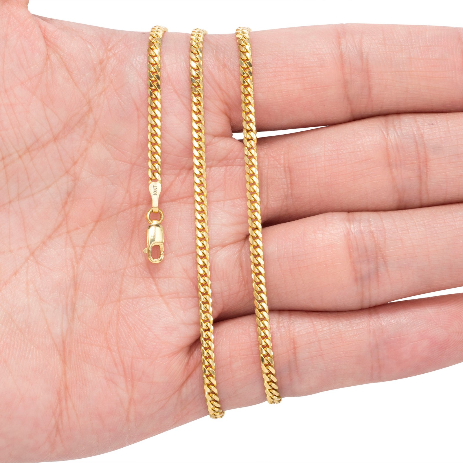 10K Yellow Gold Solid 2.7mm-10mm Miami Cuban Link Chain Pendant Necklace 18″-30″