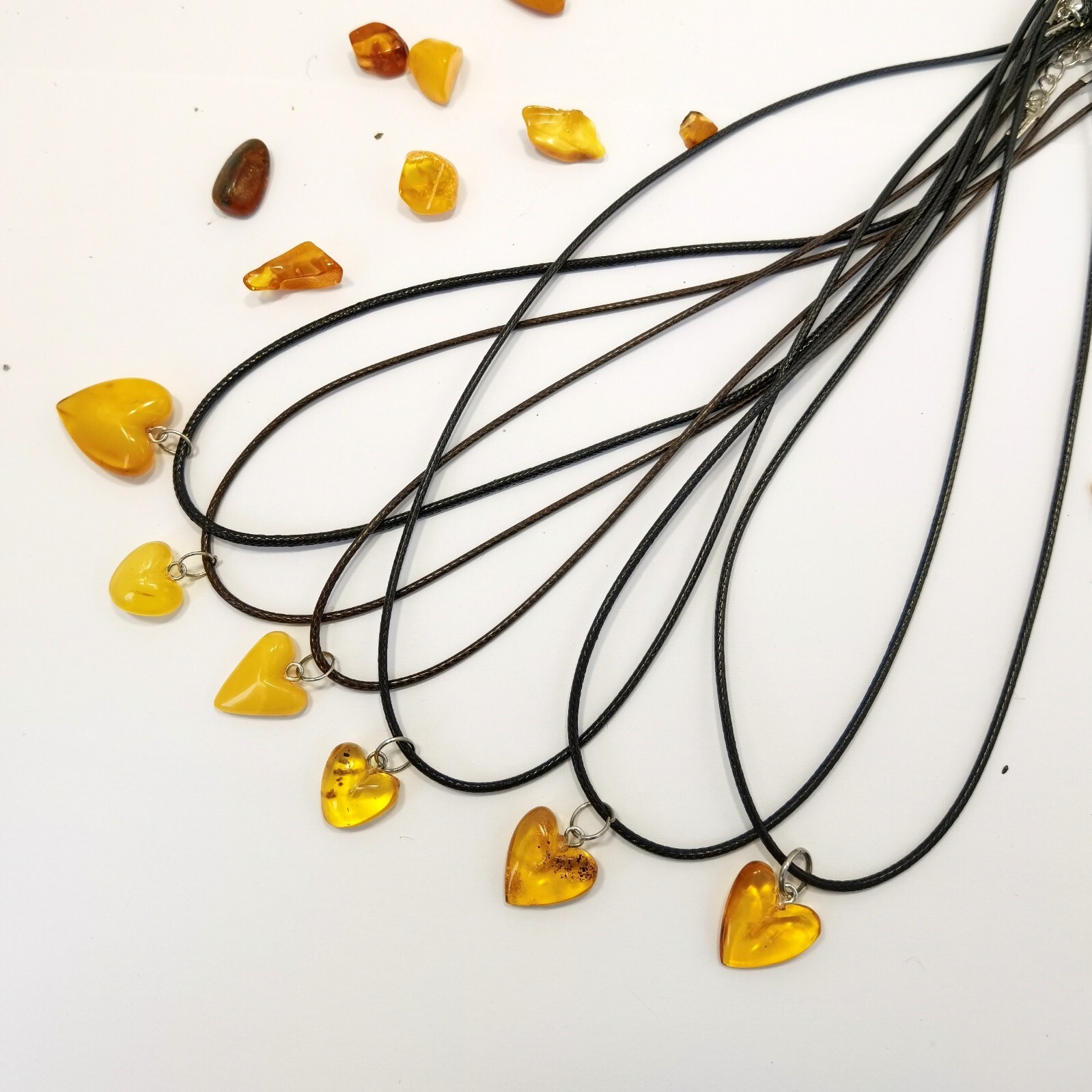 Amber Heart Romantic Pendant for Her Him, Valentines Day Minimalist Perfect Gift