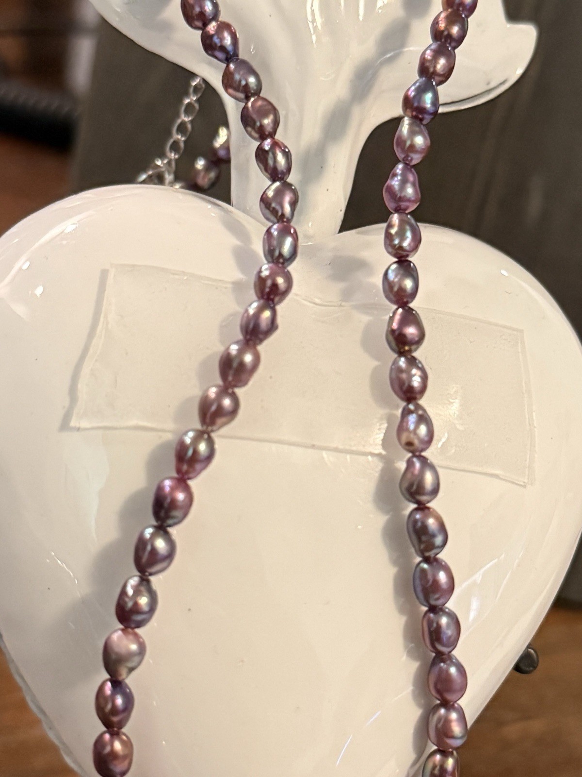 INSANE LUSTER Multi Color Baroque Pearl Necklace 4.6mm Rainbow Tones S925