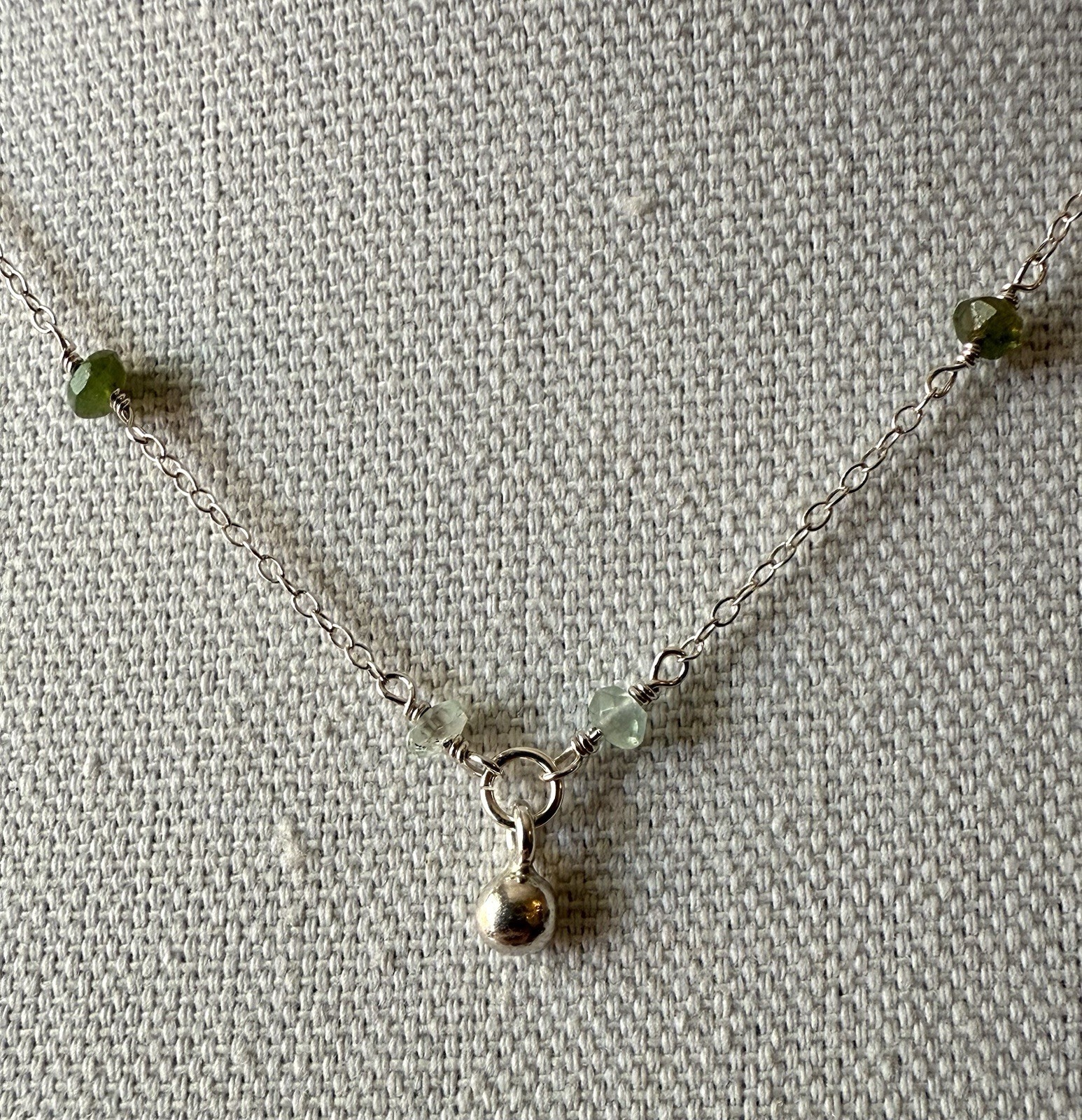 Sterling Silver Beaded Station Necklace