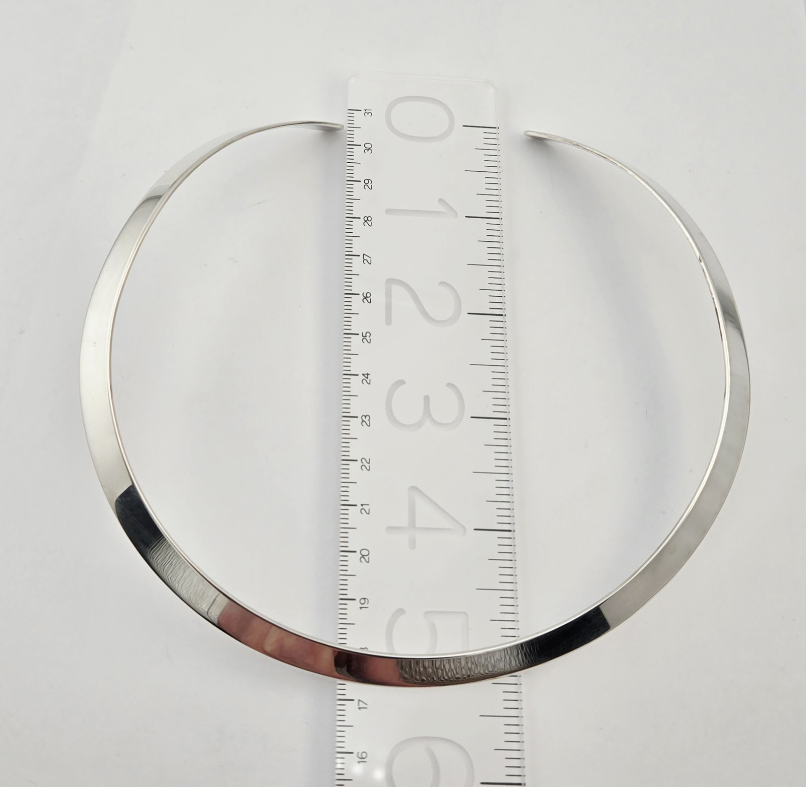 Retired James Avery Sterling Silver Collet Choker Collar Necklace Cuff 17.5″ 36g