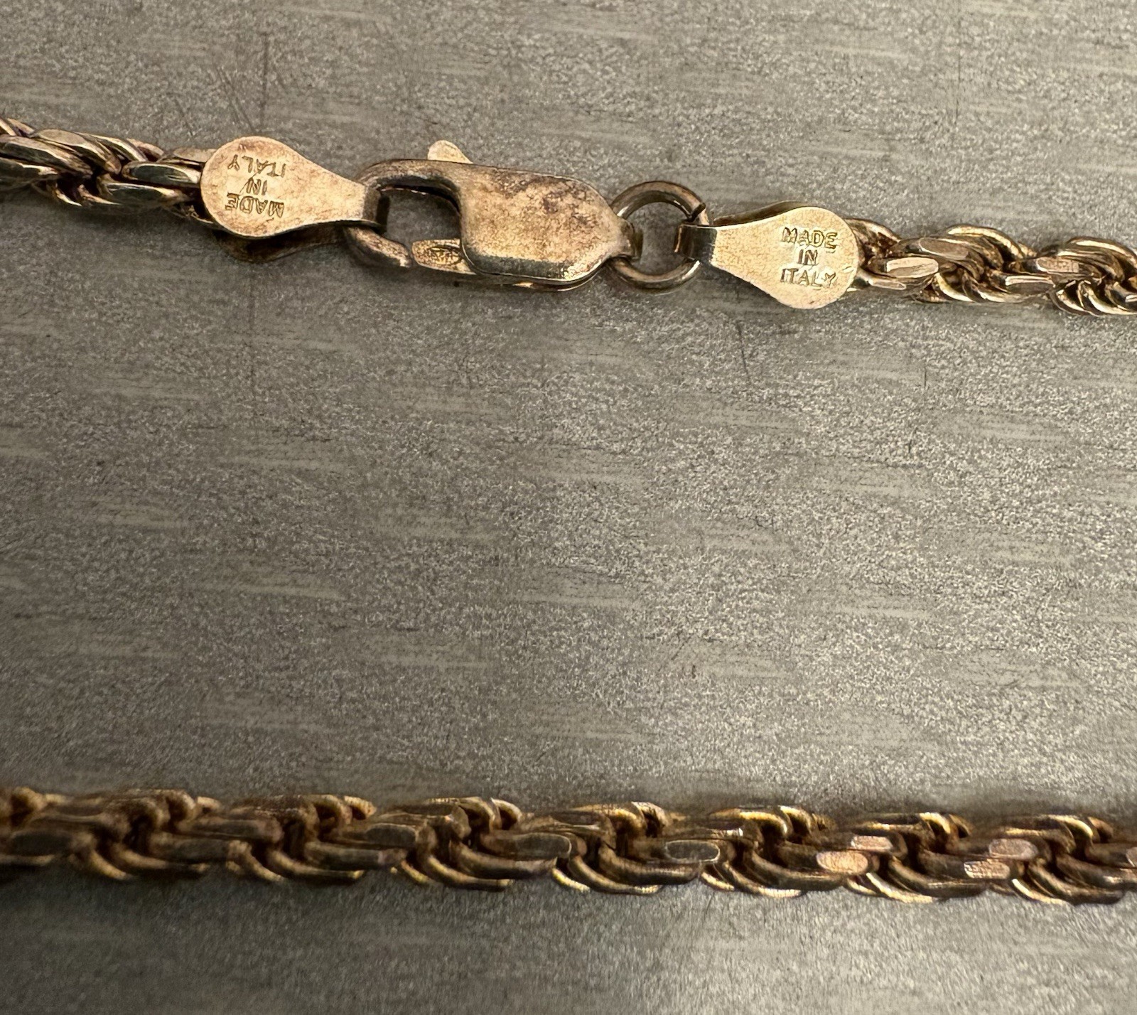 Vintage Milor Italy Gold Vermeil Rope Chain Sterling 925 Necklace 17.65g 3mm 20″