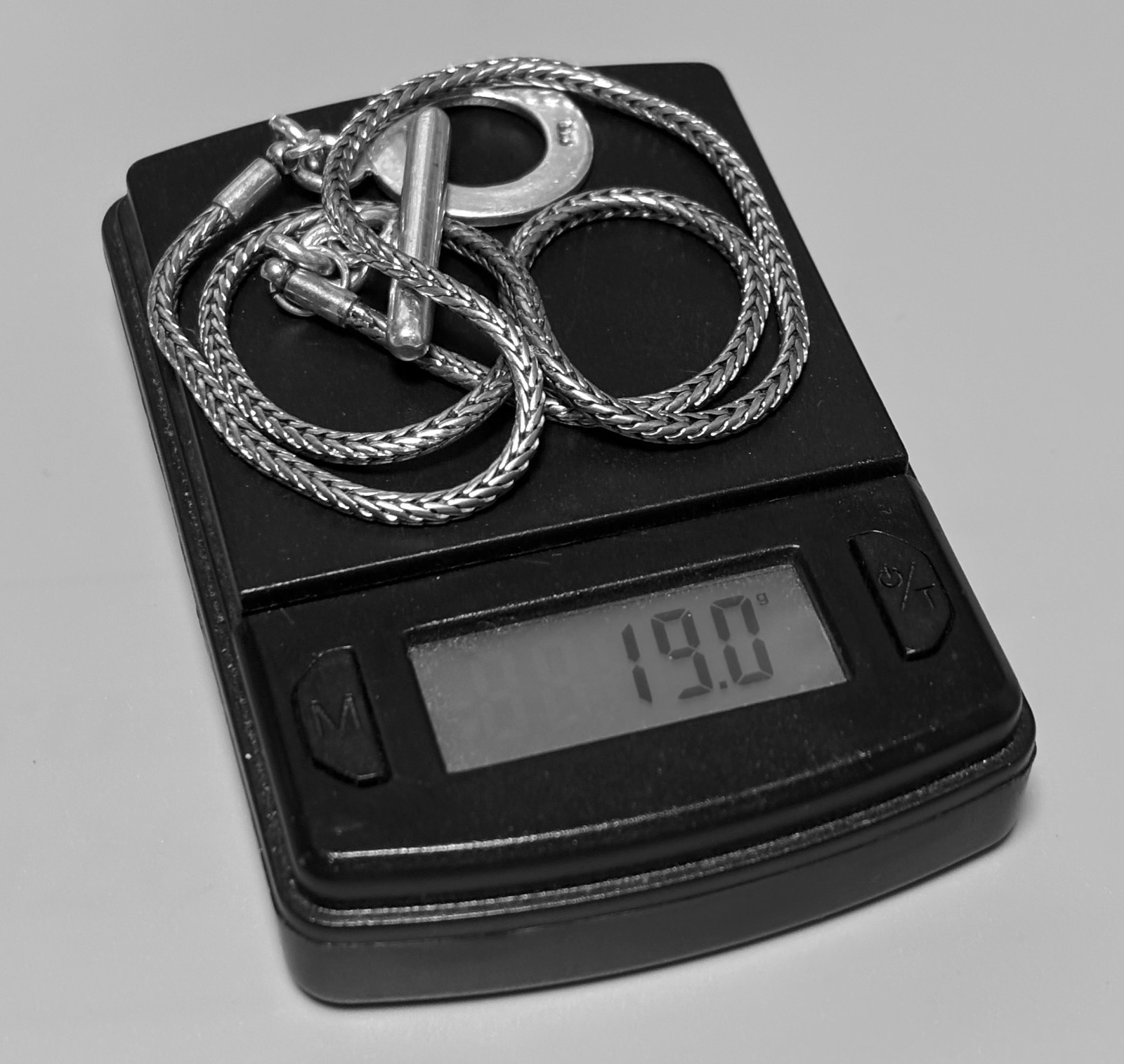 925 Sterling Silver ROPE CHAIN Toggle Closure Necklace 17in – 19g